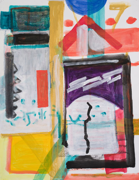 Shirley Jaffe, œuvres sur papier : Shirley Jaffe, sans titre, 2013, gouache sur papier, 65 x 50 cm photos : B. Huet / Tutii // Courtesy Galerie Réjane Louin